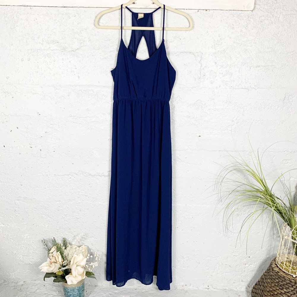 Anthropologie Midi Blue Dress - Picture 2 of 8